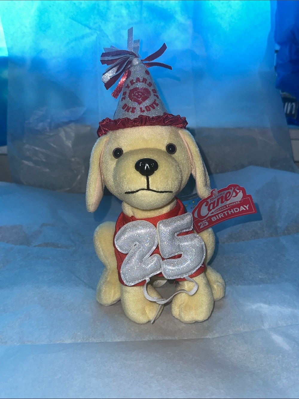 New Official raising canes 25th anniversary plush puppy